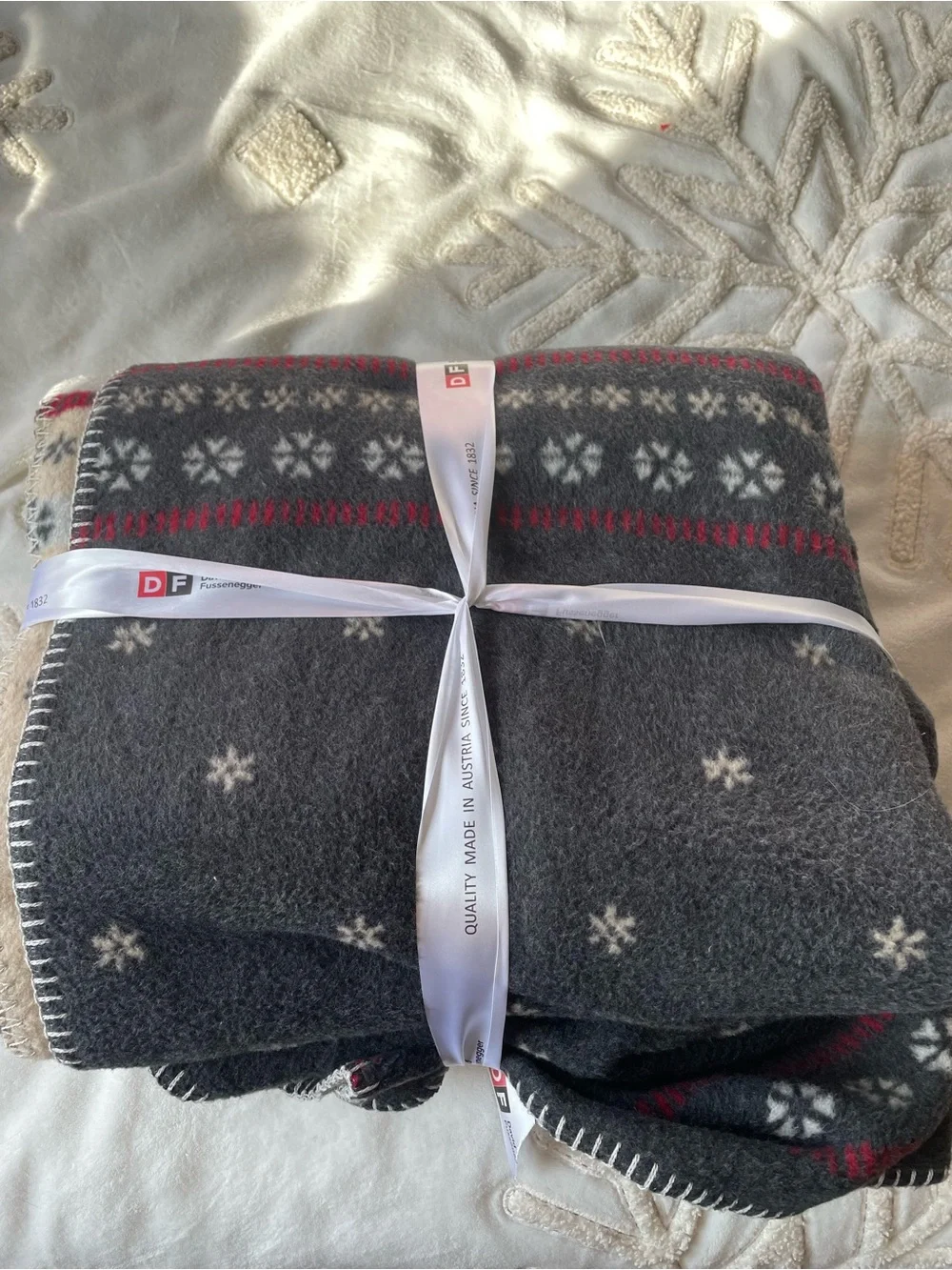 NEW David Fussenegger Deer & Snowflake Throw Blanket